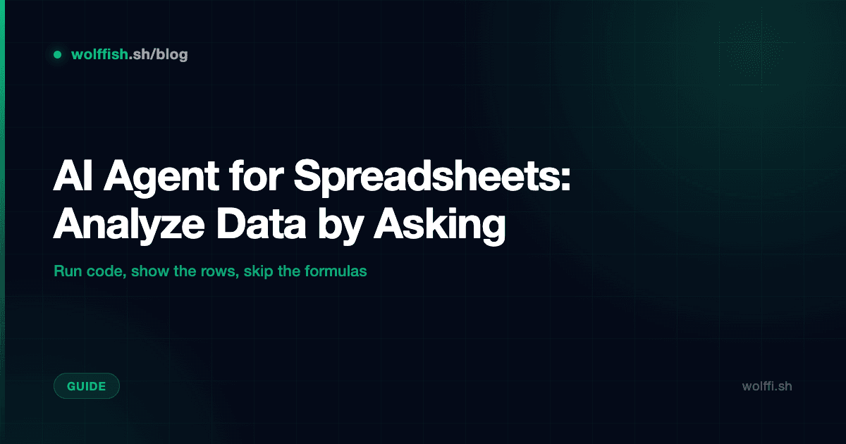 AI Agent for Spreadsheets: Analyze Data by Asking
