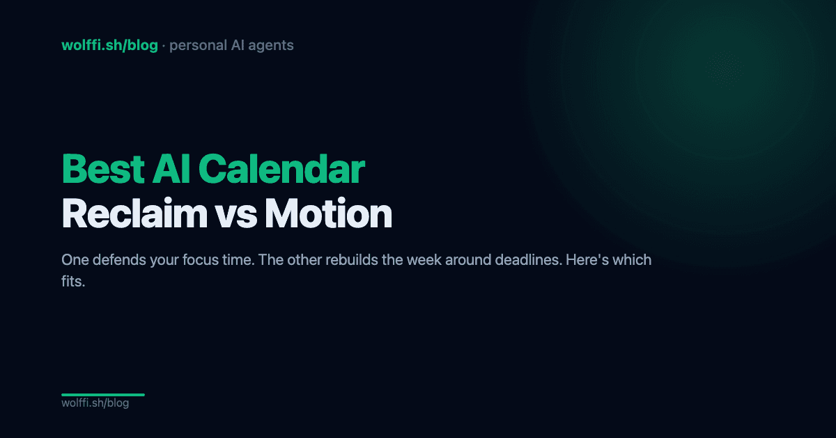 Best AI Calendar Agent 2026: Reclaim vs Motion